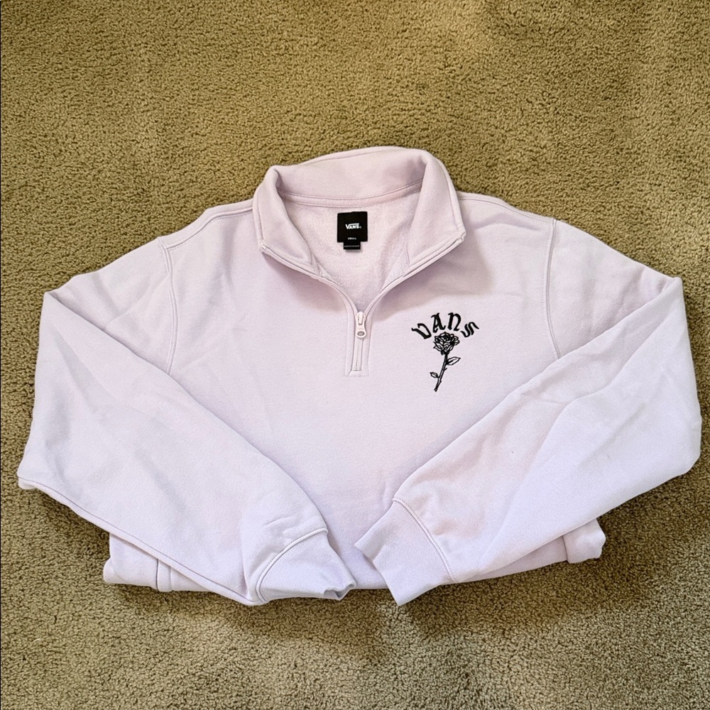 Vans Pastel Pink Quarter-Zip Sweatshirt